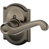 image:imageSCHLAGE F51A FLA 608 Flair Lever Keyed Entry Lock Satin BrassAntique Pewter