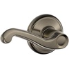 image:imageSCHLAGE F51A FLA 608 Flair Lever Keyed Entry Lock Satin BrassAntique Pewter