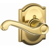 image:imageSCHLAGE F51A FLA 608 Flair Lever Keyed Entry Lock Satin BrassBright Brass