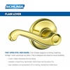 image:imageSCHLAGE F51A FLA 608 Flair Lever Keyed Entry Lock Satin BrassBright Brass