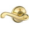 image:imageSCHLAGE F51A FLA 608 Flair Lever Keyed Entry Lock Satin BrassBright Brass