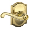 image:imageSCHLAGE F51A FLA 608 Flair Lever Keyed Entry Lock Satin BrassBright Brass