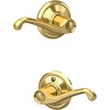 image:imageSCHLAGE F51A FLA 608 Flair Lever Keyed Entry Lock Satin BrassBright Brass