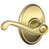 image:imageSCHLAGE F51A FLA 608 Flair Lever Keyed Entry Lock Satin BrassBright Brass