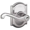 image:imageSCHLAGE F51A FLA 608 Flair Lever Keyed Entry Lock Satin BrassBright Chrome