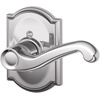 image:imageSCHLAGE F51A FLA 608 Flair Lever Keyed Entry Lock Satin BrassBright Chrome