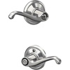 image:imageSCHLAGE F51A FLA 608 Flair Lever Keyed Entry Lock Satin BrassBright Chrome