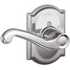 image:imageSCHLAGE F51A FLA 608 Flair Lever Keyed Entry Lock Satin BrassBright Chrome