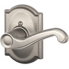 image:imageSCHLAGE F51A FLA 608 Flair Lever Keyed Entry Lock Satin BrassSatin Nickel