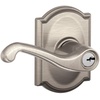 image:imageSCHLAGE F51A FLA 608 Flair Lever Keyed Entry Lock Satin BrassSatin Nickel