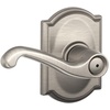 image:imageSCHLAGE F51A FLA 608 Flair Lever Keyed Entry Lock Satin BrassSatin Nickel