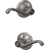 image:imageSCHLAGE F51A FLA 608 Flair Lever Keyed Entry Lock Satin BrassSatin Nickel