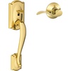 image:imageSCHLAGE FE285 622 Acc CAM LH Lower Half Handleset Camelot Interior Trim Matte BlackBright Brass