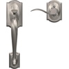 image:imageSCHLAGE FE285 622 Acc CAM LH Lower Half Handleset Camelot Interior Trim Matte BlackSatin Nickel
