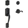 image:imageSCHLAGE Lock Company Camelot Single Cylinder Handleset and Georgian Knob Matte Black F60 CAM 622 GEOAged Bronze