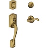 image:imageSCHLAGE Lock Company Camelot Single Cylinder Handleset and Georgian Knob Matte Black F60 CAM 622 GEOAntique Brass