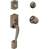 image:imageSCHLAGE Lock Company Camelot Single Cylinder Handleset and Georgian Knob Matte Black F60 CAM 622 GEOAntique Pewter