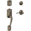 image:imageSCHLAGE Lock Company Camelot Single Cylinder Handleset and Georgian Knob Matte Black F60 CAM 622 GEOAntique Pewter
