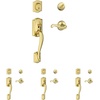 image:imageSCHLAGE Lock Company Camelot Single Cylinder Handleset and Georgian Knob Matte Black F60 CAM 622 GEOBright Brass