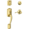 image:imageSCHLAGE Lock Company Camelot Single Cylinder Handleset and Georgian Knob Matte Black F60 CAM 622 GEOBright Brass