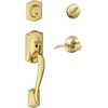 image:imageSCHLAGE Lock Company Camelot Single Cylinder Handleset and Georgian Knob Matte Black F60 CAM 622 GEOBright Brass