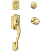 image:imageSCHLAGE Lock Company Camelot Single Cylinder Handleset and Georgian Knob Matte Black F60 CAM 622 GEOBright Brass