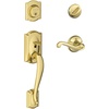 image:imageSCHLAGE Lock Company Camelot Single Cylinder Handleset and Georgian Knob Matte Black F60 CAM 622 GEOBright Brass