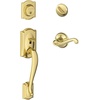 image:imageSCHLAGE Lock Company Camelot Single Cylinder Handleset and Georgian Knob Matte Black F60 CAM 622 GEOBright Brass
