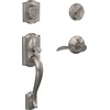 image:imageSCHLAGE Lock Company Camelot Single Cylinder Handleset and Georgian Knob Matte Black F60 CAM 622 GEOSatin Nickel
