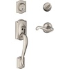 image:imageSCHLAGE Lock Company Camelot Single Cylinder Handleset and Georgian Knob Matte Black F60 CAM 622 GEOSatin Nickel