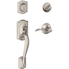 image:imageSCHLAGE Lock Company Camelot Single Cylinder Handleset and Georgian Knob Matte Black F60 CAM 622 GEOSatin Nickel