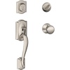 image:imageSCHLAGE Lock Company Camelot Single Cylinder Handleset and Georgian Knob Matte Black F60 CAM 622 GEOSatin Nickel