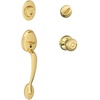 image:imageSCHLAGE Plymouth Single Cylinder Handleset and Left Hand Flair Lever Bright Brass F60 PLY 505 FLA 605 LHBright Brass