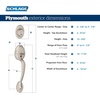image:imageSCHLAGE Plymouth Single Cylinder Handleset and Left Hand Flair Lever Bright Brass F60 PLY 505 FLA 605 LHBright Brass