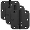 image:imageSchlage 35 Door Hinge with 58 Radius Round Corner in Black Stainless 3PackMatte Black