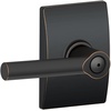 image:imageSchlage F10 BRW 622 GRW Broadway Door Lever with Greenwich Trim Hall amp Closet Passage Lock Matte BlackAged Bronze
