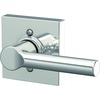 image:imageSchlage F10 BRW 622 GRW Broadway Door Lever with Greenwich Trim Hall amp Closet Passage Lock Matte BlackBright Chrome