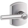 image:imageSchlage F10 BRW 622 GRW Broadway Door Lever with Greenwich Trim Hall amp Closet Passage Lock Matte BlackBright Chrome