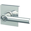 image:imageSchlage F10 BRW 622 GRW Broadway Door Lever with Greenwich Trim Hall amp Closet Passage Lock Matte BlackBright Chrome