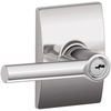 image:imageSchlage F10 BRW 622 GRW Broadway Door Lever with Greenwich Trim Hall amp Closet Passage Lock Matte BlackBright Chrome