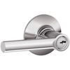 image:imageSchlage F10 BRW 622 GRW Broadway Door Lever with Greenwich Trim Hall amp Closet Passage Lock Matte BlackBright Chrome