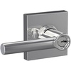 image:imageSchlage F10 BRW 622 GRW Broadway Door Lever with Greenwich Trim Hall amp Closet Passage Lock Matte BlackBright Chrome
