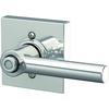 image:imageSchlage F10 BRW 622 GRW Broadway Door Lever with Greenwich Trim Hall amp Closet Passage Lock Matte BlackBright Chrome