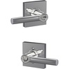 image:imageSchlage F10 BRW 622 GRW Broadway Door Lever with Greenwich Trim Hall amp Closet Passage Lock Matte BlackBright Chrome
