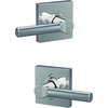 image:imageSchlage F10 BRW 622 GRW Broadway Door Lever with Greenwich Trim Hall amp Closet Passage Lock Matte BlackBright Chrome