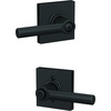 image:imageSchlage F10 BRW 622 GRW Broadway Door Lever with Greenwich Trim Hall amp Closet Passage Lock Matte BlackMatte Black