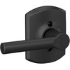 image:imageSchlage F10 BRW 622 GRW Broadway Door Lever with Greenwich Trim Hall amp Closet Passage Lock Matte BlackMatte Black