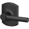 image:imageSchlage F10 BRW 622 GRW Broadway Door Lever with Greenwich Trim Hall amp Closet Passage Lock Matte BlackMatte Black