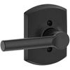 image:imageSchlage F10 BRW 622 GRW Broadway Door Lever with Greenwich Trim Hall amp Closet Passage Lock Matte BlackMatte Black