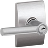 image:imageSchlage F10 BRW 622 GRW Broadway Door Lever with Greenwich Trim Hall amp Closet Passage Lock Matte BlackSatin Chrome